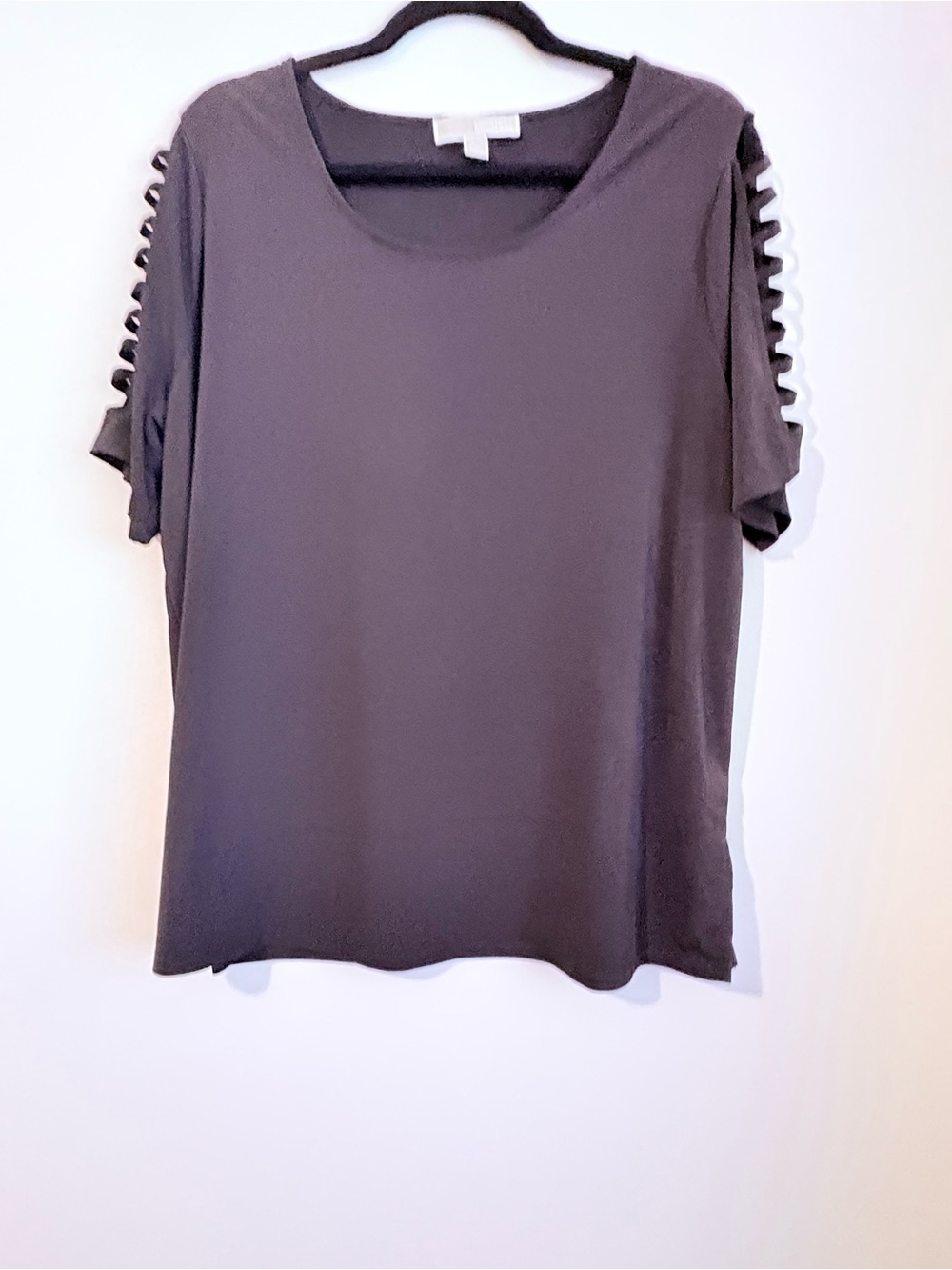 Michael Michael Kors Black Ladder Sleeve Blouse Size 1X Stretch Top